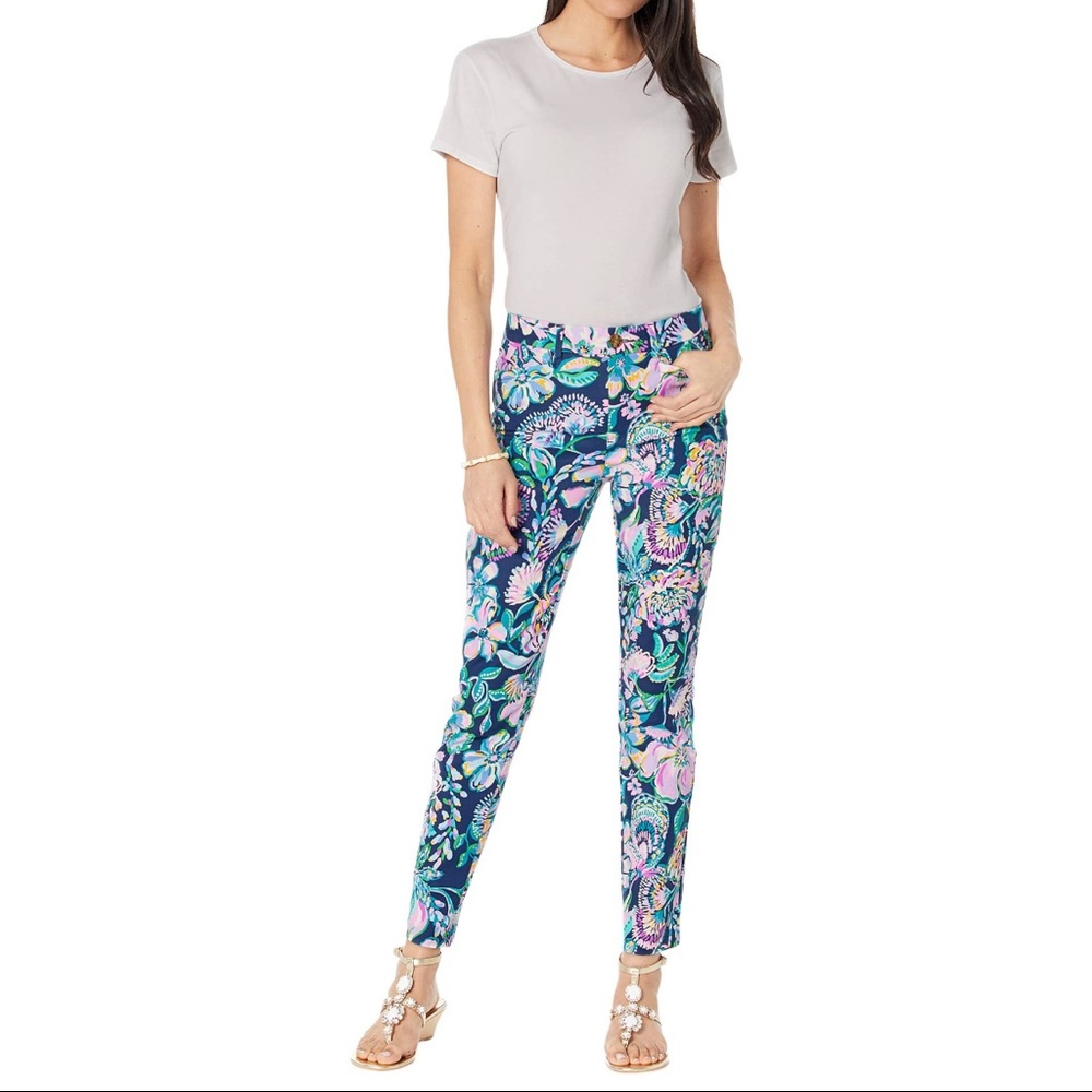 NWT Lilly Pulitzer Kelly Stretch Pant, size 14 High Tide Navy